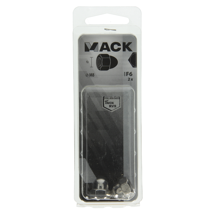 Afbeelding laden in galerijviewer, Mack 1019863 - zeskant dopmoer inox a2 2st m8 | 10 stuks