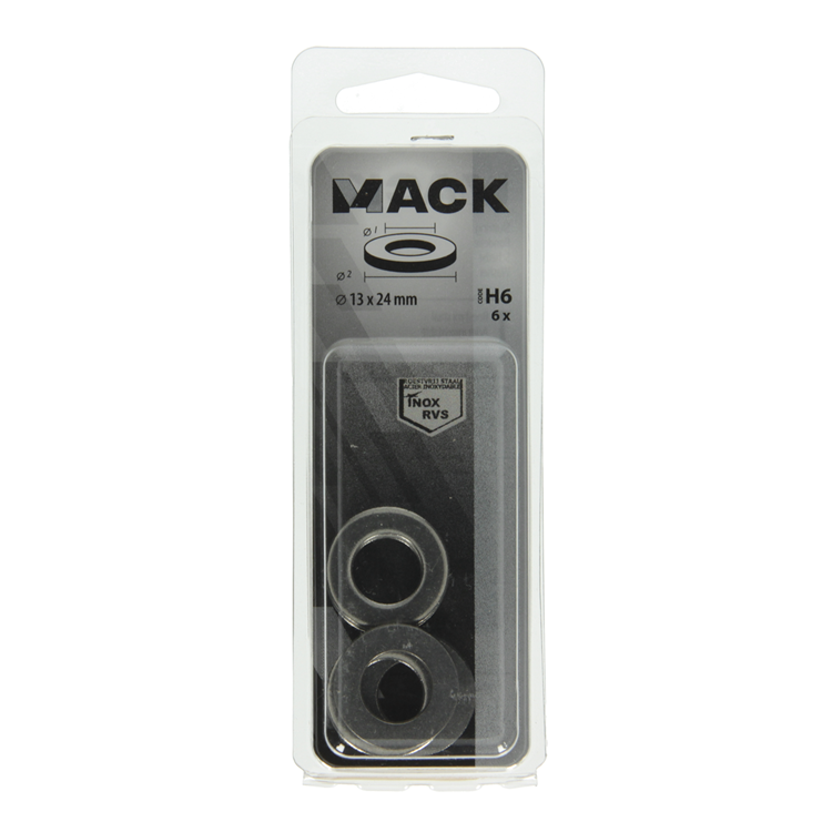 Afbeelding laden in galerijviewer, Mack 1019875 - sluitring inox a2 6 st m12 | 10 stuks