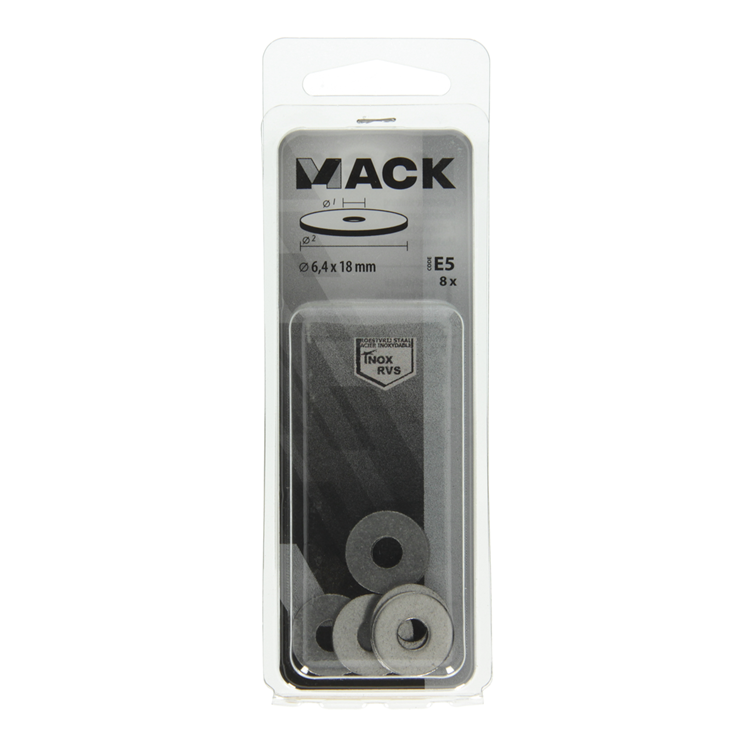 Afbeelding laden in galerijviewer, Mack 1019878 - carrosserie sluitring inox a2 8 st 6,4x18 | 10 stuks