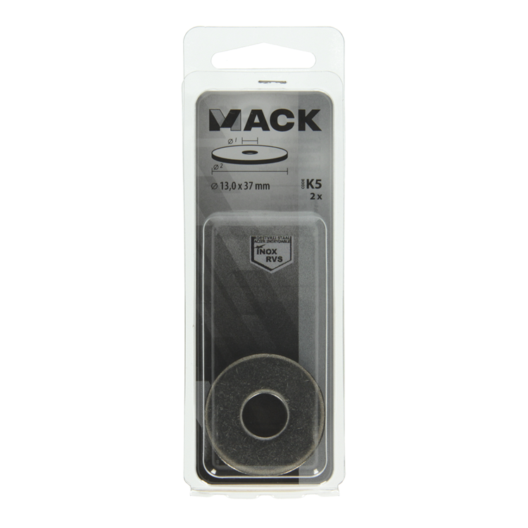 Afbeelding laden in galerijviewer, Mack 1019881 - carrosserie sluitring inox a2 2 st 13,0x37 | 10 stuks