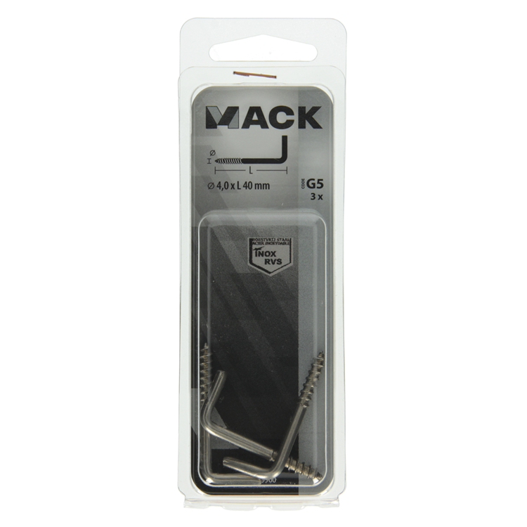 Afbeelding laden in galerijviewer, Mack 1019900 - schroefduim roestvrijstaal 3 st 4,0x40 mm | 10 stuks