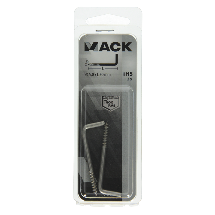 Afbeelding laden in galerijviewer, Mack 1019901 - schroefduim roestvrijstaal 2 st 5,0x50 mm | 10 stuks