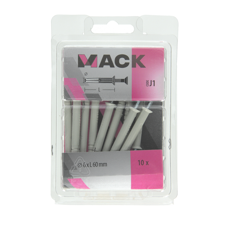 Afbeelding laden in galerijviewer, Mack 1017908 - nylon nagelplug polyamide 10 st 6 x 60 mm | 5 stuks