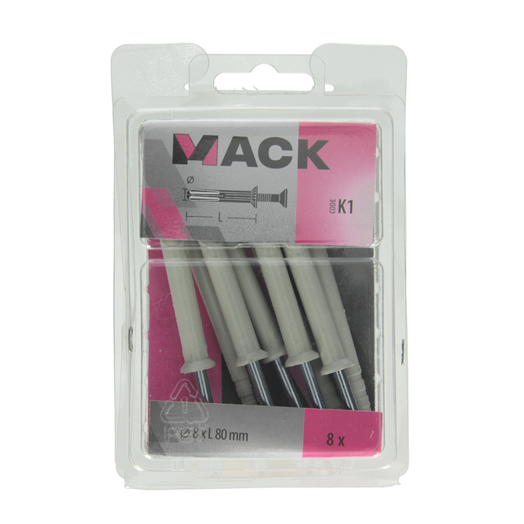 Afbeelding laden in galerijviewer, Mack 1017910 - nylon nagelplug polyamide 8 st 8 x 80 mm | 5 stuks