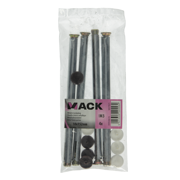 Afbeelding laden in galerijviewer, Mack 1017921 - metalen kozijnplug staal verzinkt 4 st 10 x150 mm | 5 stuks