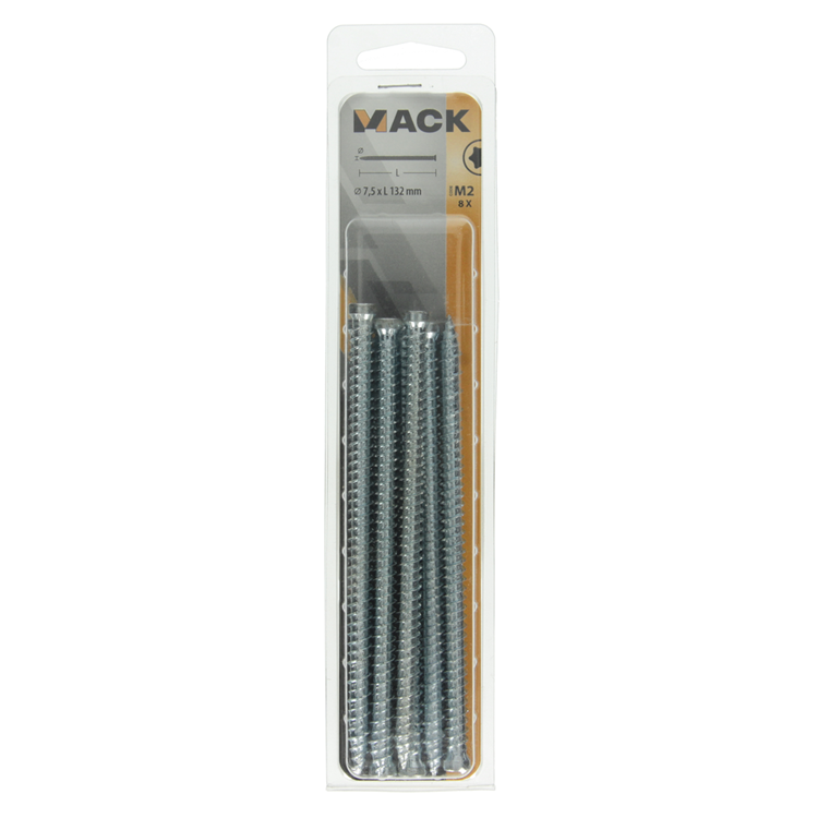 Afbeelding laden in galerijviewer, Mack 1019962 - beton raamschroef verzinkt cil.kop 8st 7,5 x 132 mm | 5 stuks