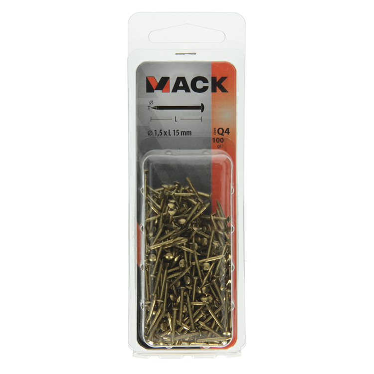 Laden Sie das Bild in Galerie -Viewer, Mack 1017927 - nagel bolle kop messing 100 gr1,5 x 15 mm | 5 stuks