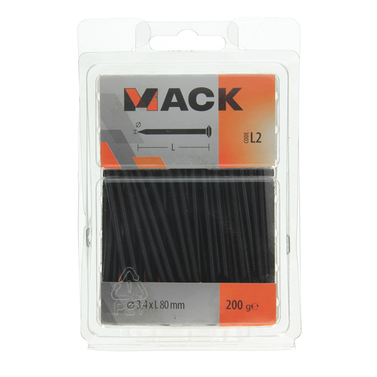 Afbeelding laden in galerijviewer, Mack 1017937 - staalnagel bvk staal geblauwd 200 gr 3,4 x 80 mm | 5 stuks