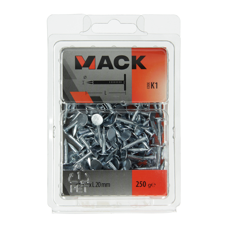 Afbeelding laden in galerijviewer, Mack 1017945 - schalienagel staal verzinkt 250 gr 3,0 x 20 mm | 5 stuks