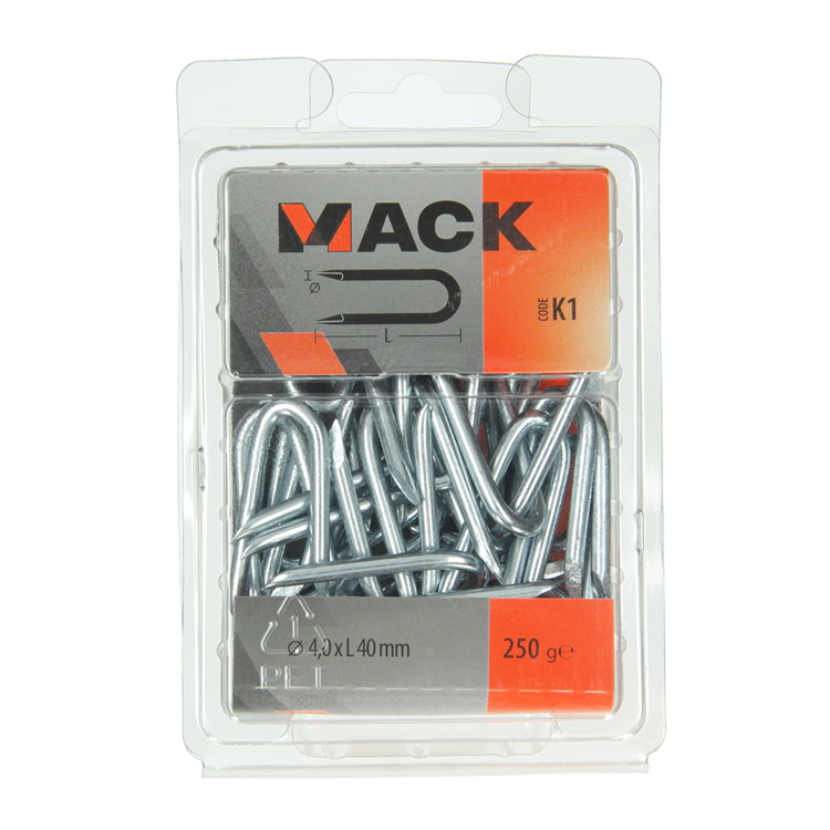 Afbeelding laden in galerijviewer, Mack 1017950 - kram staal verzinkt verzinkt 250 gr 4,0 x 40 mm | 5 stuks