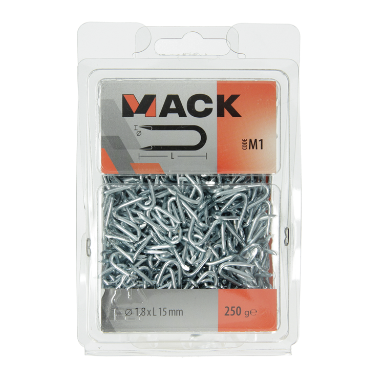 Afbeelding laden in galerijviewer, Mack 1017951 - kram staal verzinkt 250 gr 1,8 x 15 mm | 5 stuks