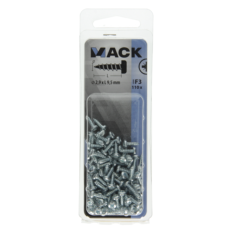 Afbeelding laden in galerijviewer, Mack 1018054 - zelftappende schroef cylkop verz.110 st 2,9 x 9,5 mm | 10 stuks