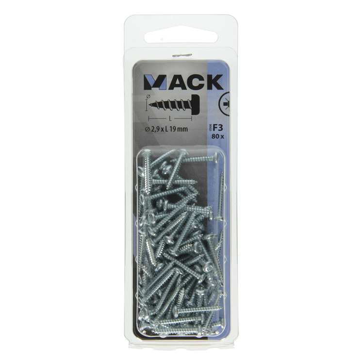 Afbeelding laden in galerijviewer, Mack 1018056 - zelftappende schroef cylkop verz. 80 st 2,9 x 19 mm | 10 stuks