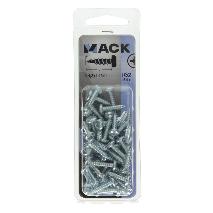 Afbeelding laden in galerijviewer, Mack 1018067 - zelftappende schroef cylkop verz. 54 st 4,2 x 16 mm | 5 stuks