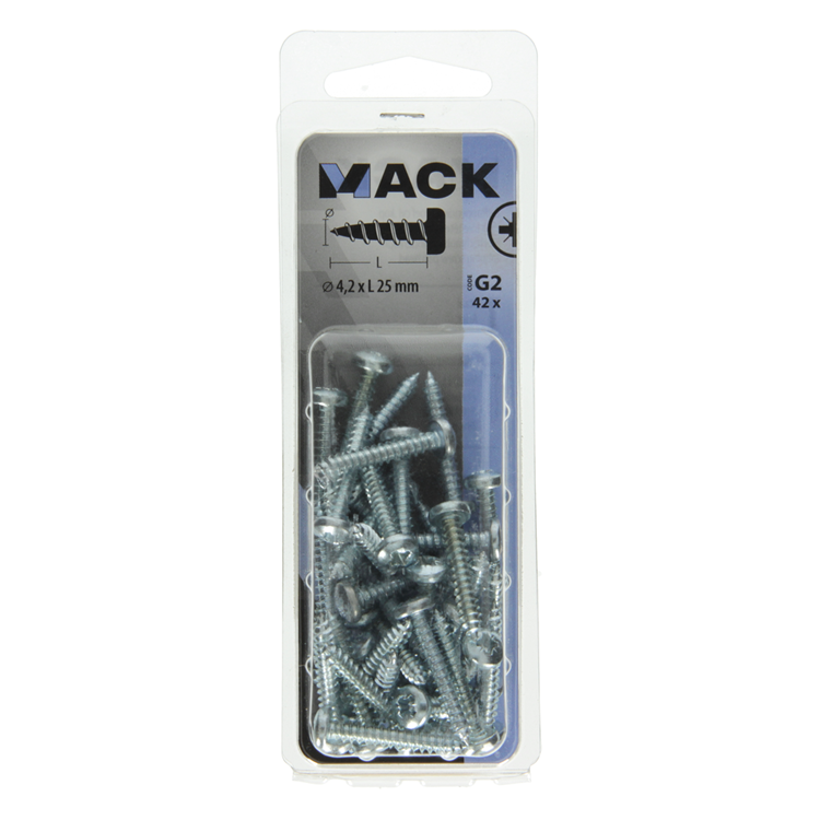 Afbeelding laden in galerijviewer, Mack 1018069 - zelftappende schroef cylkop verz. 42 st 4,2 x 25 mm | 5 stuks
