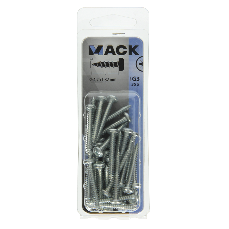 Afbeelding laden in galerijviewer, Mack 1018070 - zelftappende schroef cylkop verz. 35 st 4,2 x 32 mm | 5 stuks