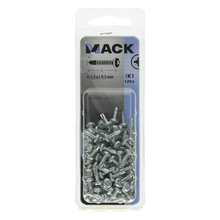Afbeelding laden in galerijviewer, Mack 1018081 - zelfborende schroef cylkop verz.120st 3,5 x 9,5 mm | 5 stuks