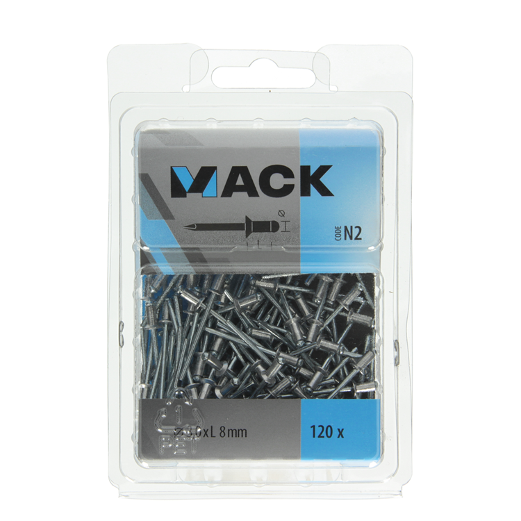 Afbeelding laden in galerijviewer, Mack 1020312 - 120 blindnieten alu 3,2x8mm | 5 stuks
