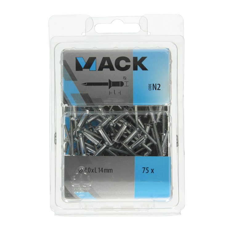 Afbeelding laden in galerijviewer, Mack 1020316 - 75 blindnieten alu 4,0x14mm | 5 stuks