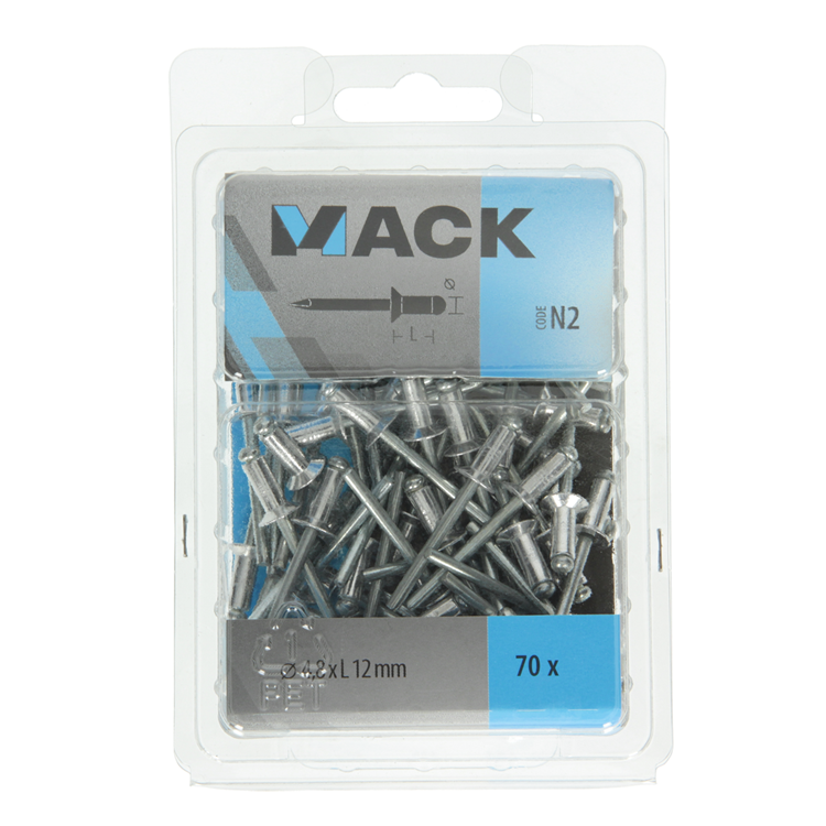 Afbeelding laden in galerijviewer, Mack 1020318 - 70 blindnieten alu 4,8x12mm | 5 stuks