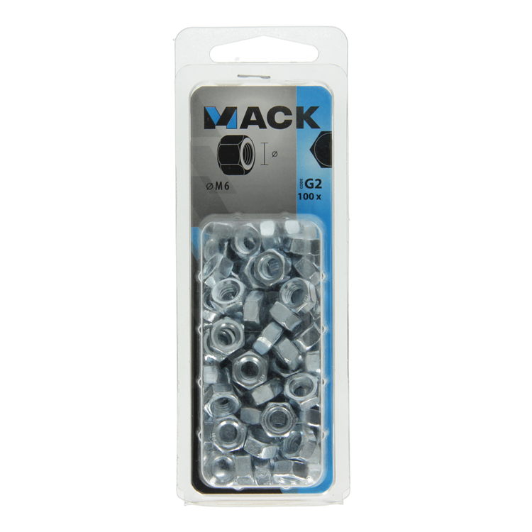 Afbeelding laden in galerijviewer, Mack 1018110 - zeskant moer staal verzinkt 100 st m 6 | 5 stuks
