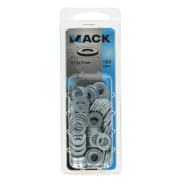Afbeelding laden in galerijviewer, Mack 1018117 - sluitring staal verzinkt 100 st 7,4 x 14 mm | 5 stuks
