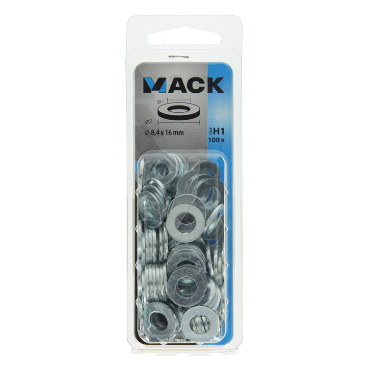 Afbeelding laden in galerijviewer, Mack 1018118 - sluitring staal verzinkt 100 st 8,4 x 16 mm | 5 stuks