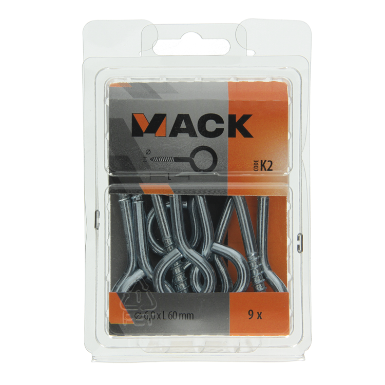 Chargez l'image dans la visionneuse de la galerie, Mack 1018139 - schroefoog staal verzinkt 9 st 6,0 x 60 mm | 5 stuks