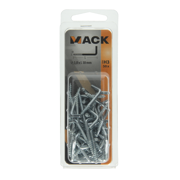 Afbeelding laden in galerijviewer, Mack 1018142 - schroefduim staal verzinkt 50 st 3,0 x 30 mm | 5 stuks