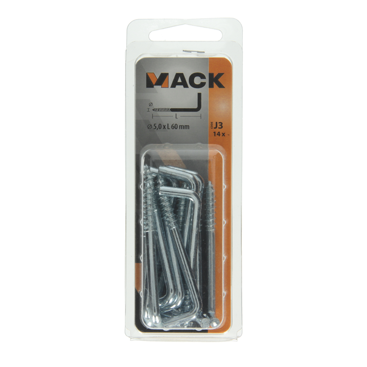 Afbeelding laden in galerijviewer, Mack 1018147 - schroefduim staal verzinkt 14 st 5,0 x 60 mm | 5 stuks