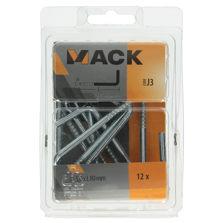 Afbeelding laden in galerijviewer, Mack 1018148 - schroefduim staal verzinkt 12 st 5,0 x 80 mm | 5 stuks