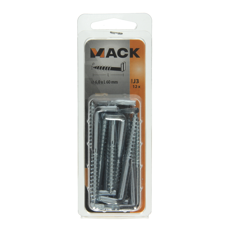 Afbeelding laden in galerijviewer, Mack 1018151 - schroefduim met gleuf verzinkt12 st 6,0 x 60 mm | 5 stuks
