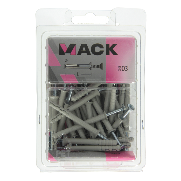Afbeelding laden in galerijviewer, Mack 1018163 - nylon nagelplug polyamide 40 st 5 x 50 mm | 3 stuks