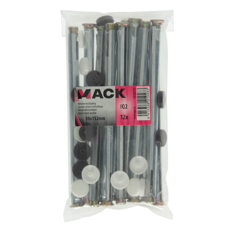 Afbeelding laden in galerijviewer, Mack 1018173 - metalen kozijnplug staal verzinkt 12 st 10 x 150 mm | 5 stuks