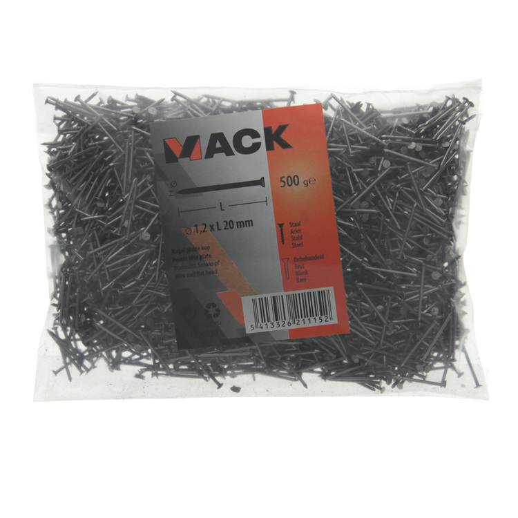 Afbeelding laden in galerijviewer, Mack 1020030 - nagel platte kop 500 gr 1,2 x 20 mm | 10 stuks