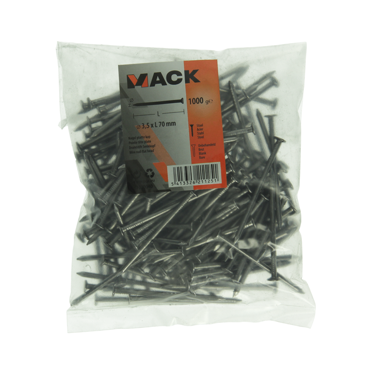 Afbeelding laden in galerijviewer, Mack 1020040 - nagel platte kop 1000 gr 3,5 x 70 mm | 10 stuks