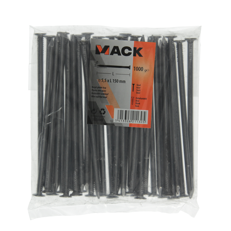 Afbeelding laden in galerijviewer, Mack 1020045 - nagel platte kop 1000 gr 5,5 x 150 mm | 10 stuks