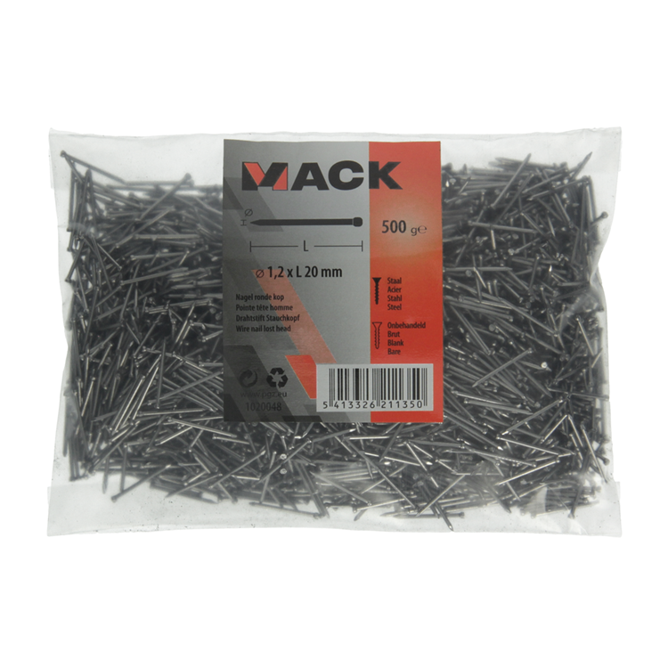 Afbeelding laden in galerijviewer, Mack 1020048 - nagel ronde kop 500 gr 1,2 x 20 mm | 10 stuks