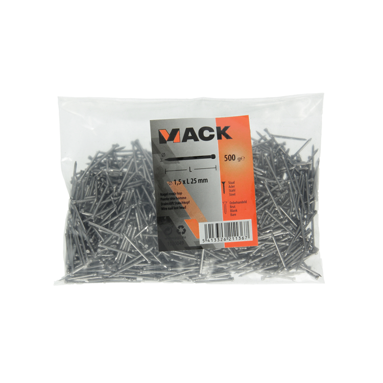 Afbeelding laden in galerijviewer, Mack 1020049 - nagel ronde kop 500 gr 1,5 x 25 mm | 10 stuks