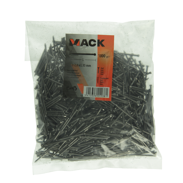 Afbeelding laden in galerijviewer, Mack 1020051 - nagel ronde kop 1000 gr 2,0 x 35 mm | 10 stuks