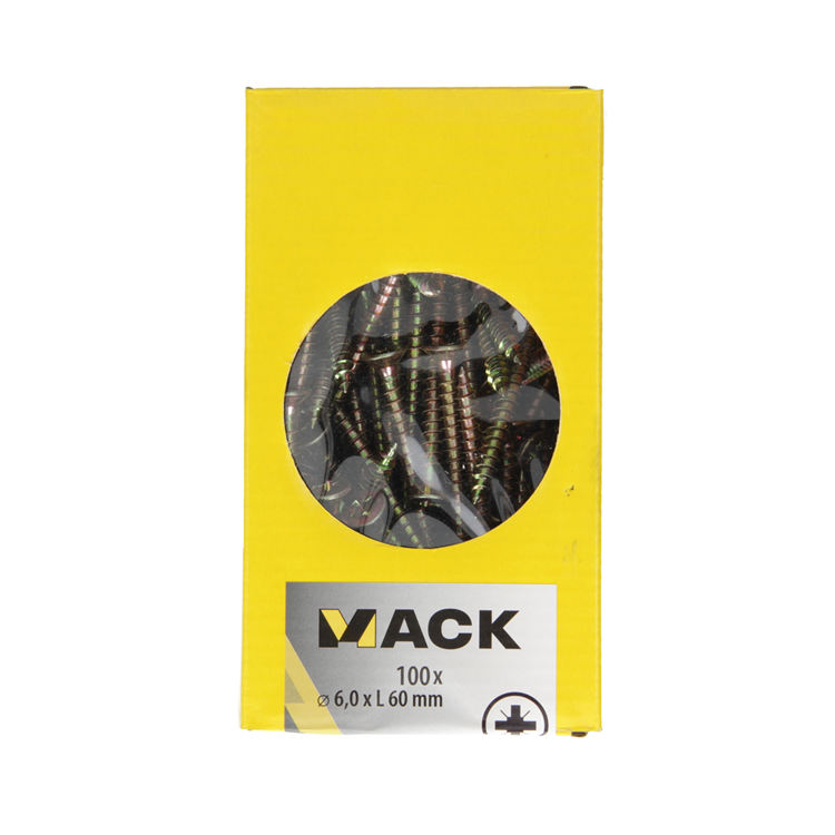 Laden Sie das Bild in Galerie -Viewer, Mack 1020123 - spaanplaatschroef vz kop geel vz 100 st 6,0 x 60 mm | 2 stuks