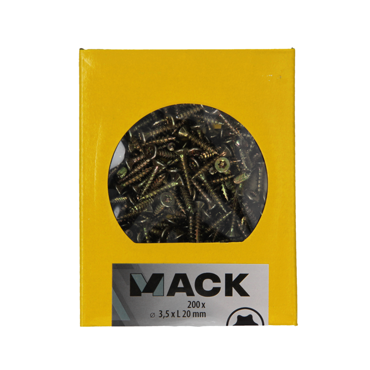 Afbeelding laden in galerijviewer, Mack 1020129 - spaanplaatschroef vz kp-zelfb.gvz 200st 3,5 x 20 mm | 5 stuks