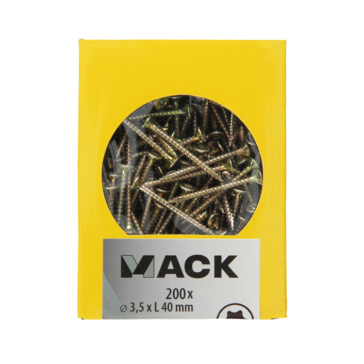 Afbeelding laden in galerijviewer, Mack 1020133 - spaanplaatschroef vz kp-zelfb.gvz 200st 3,5 x 40 mm | 5 stuks