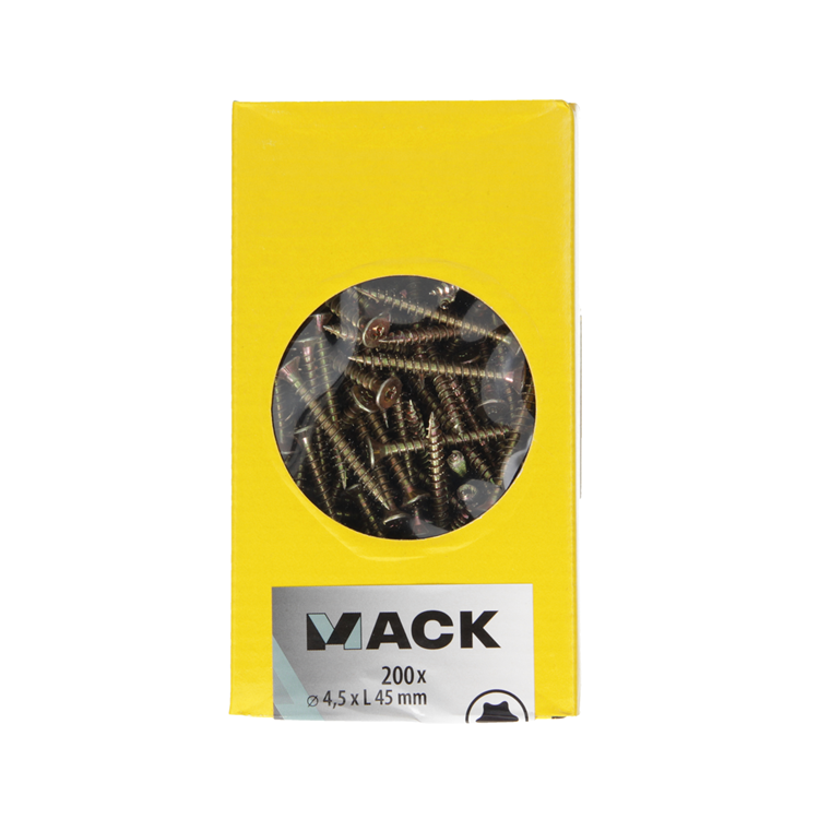Chargez l'image dans la visionneuse de la galerie, Mack 1020146 - spaanplaatschroef vz kp-zelfb.gvz 200st 4,5 x 45 mm | 3 stuks