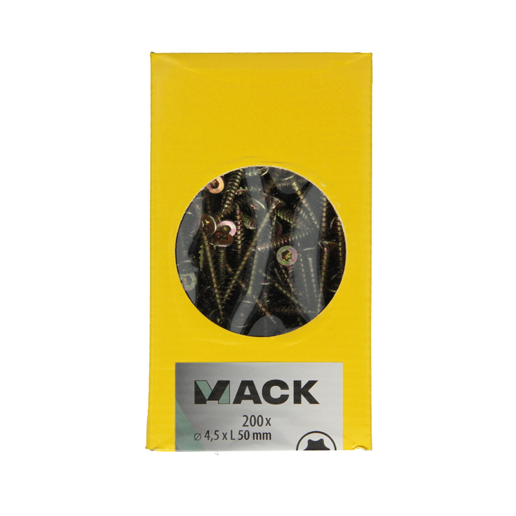 Afbeelding laden in galerijviewer, Mack 1020147 - spaanplaatschroef vz kp-zelfb.gvz 200st 4,5 x 50 mm | 2 stuks
