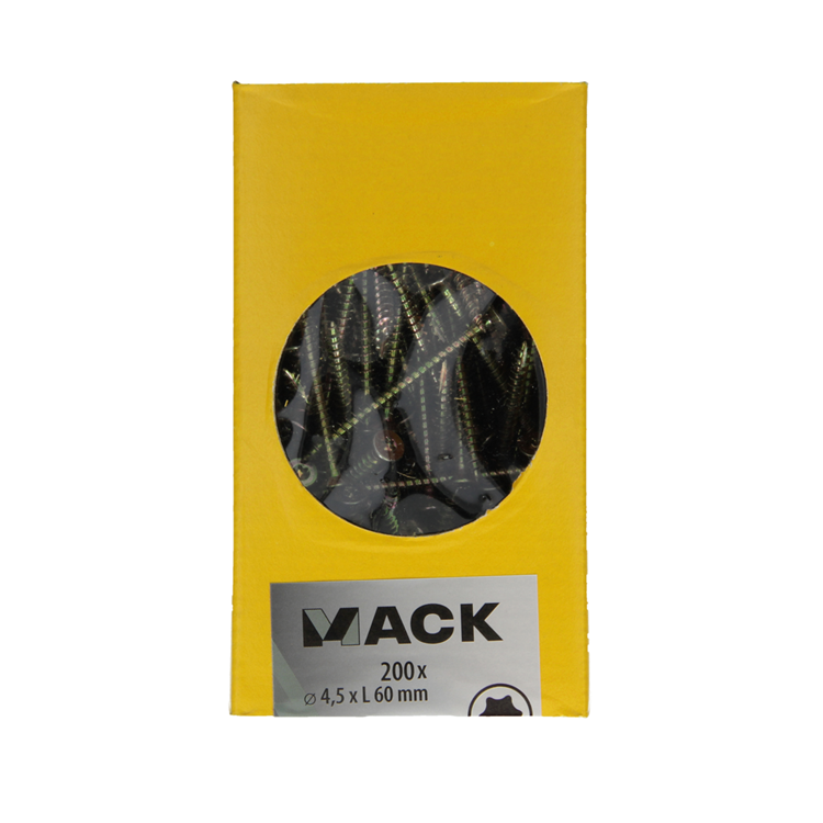 Afbeelding laden in galerijviewer, Mack 1020148 - spaanplaatschroef vz kp-zelfb.gvz 200st 4,5 x 60 mm | 2 stuks