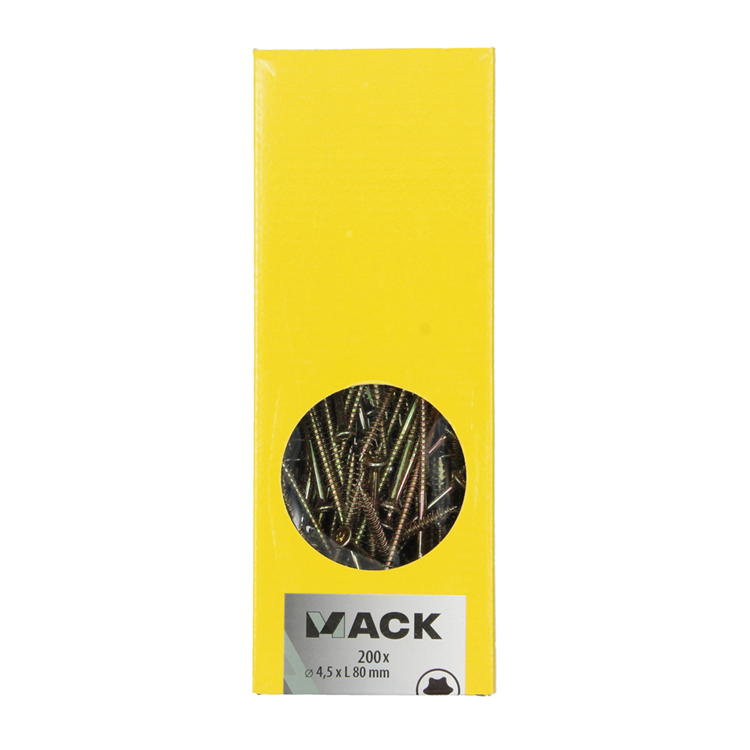 Afbeelding laden in galerijviewer, Mack 1020150 - spaanplaatschroef vz kp-zelfb.gvz 200st 4,5 x 80 mm | 1 stuks