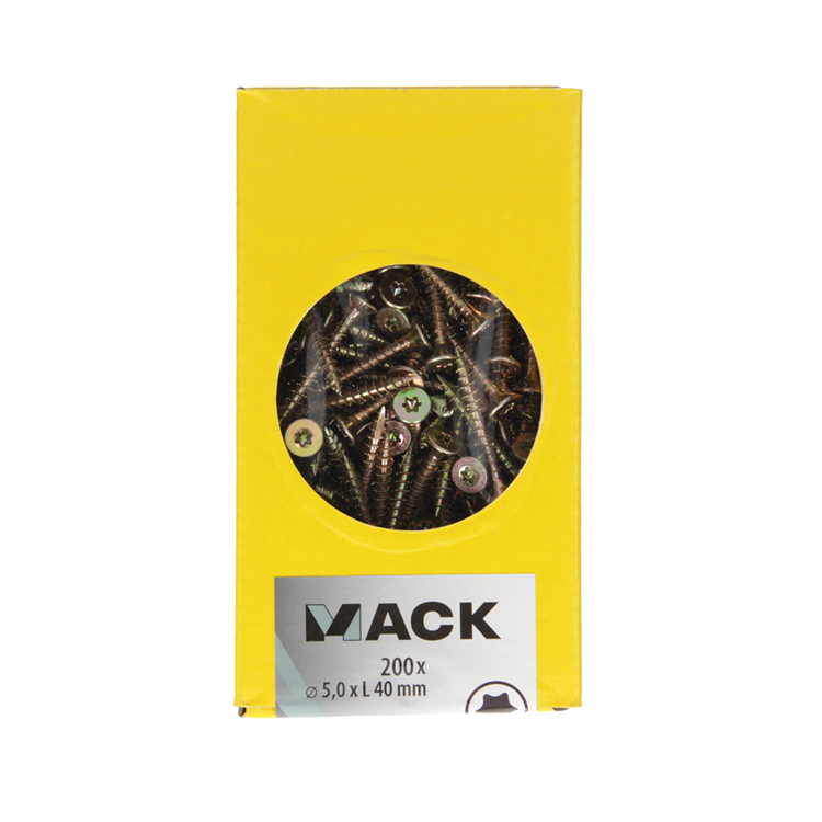 Afbeelding laden in galerijviewer, Mack 1020151 - spaanplaatschroef vz kp-zelfb.gvz 200st 5,0 x 40 mm | 3 stuks