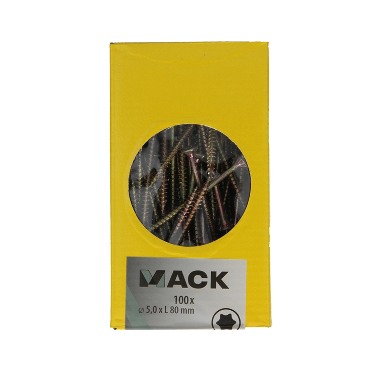 Afbeelding laden in galerijviewer, Mack 1020155 - spaanplaatschroef vz kp-zelfb.gvz 100st 5,0 x 80 mm | 3 stuks