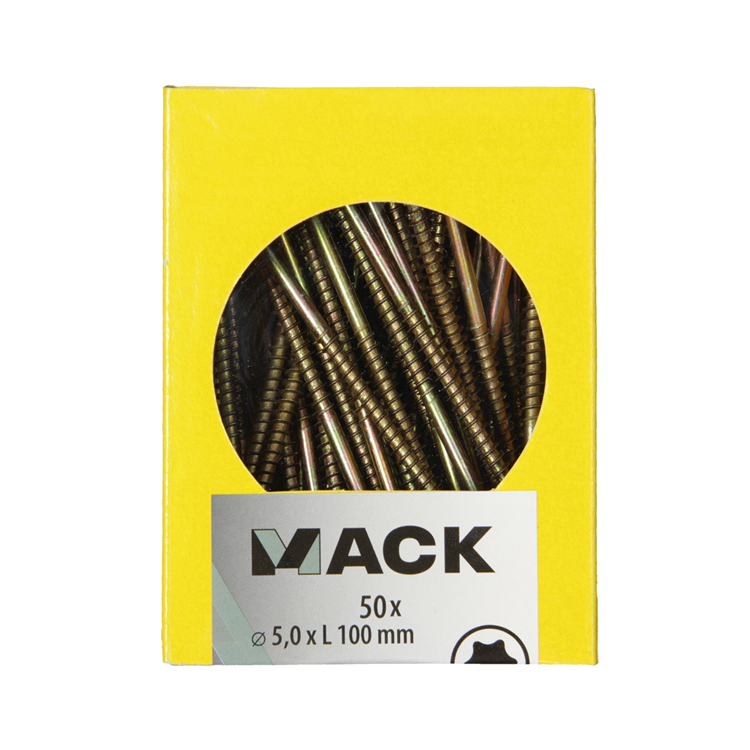 Afbeelding laden in galerijviewer, Mack 1020157 - spaanplaatschroef vz kp-zelfb.gvz 50 st 5,0 x 100 mm | 5 stuks